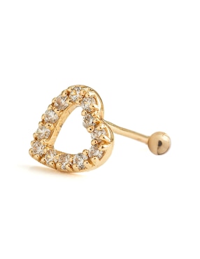 Piercing de corazón Ero Jewelry de oro 14 K con acabado brillante zirconia