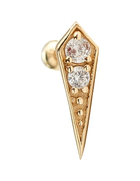 Piercing de rombo Ero Jewelry de oro 14 k con acabado pulido zirconia