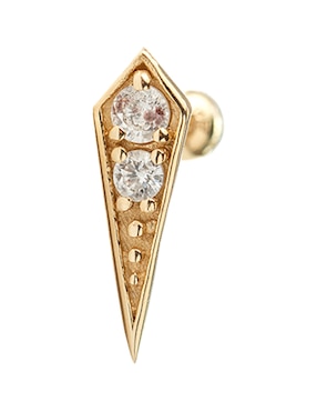 Piercing de rombo Ero Jewelry de oro 14 k con acabado pulido zirconia