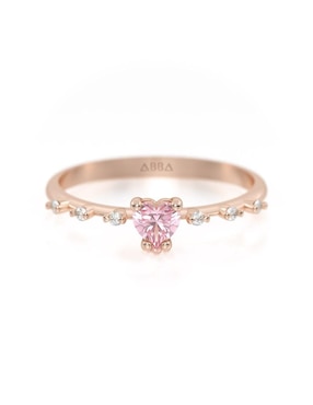 Anillo De Corazón Abba Joyas 14 K De Oro Zirconia