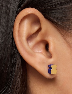 Aretes de oso Tous 1950 de oro con acabado brillante lapislázuli