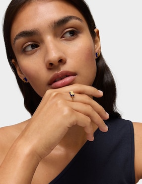 Anillo con gema de oso Tous 18 k de oro amarillo lapislázuli brillante