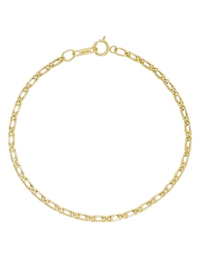 Pulsera D Cadena De Oro 14 K Con Acabado