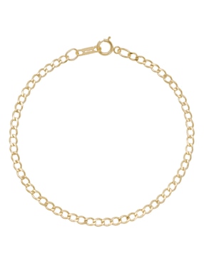 Pulsera D Cadena De Oro 14 K Con Acabado Brillante