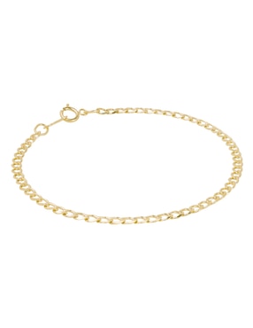 Pulsera D Cadena de oro 14 K con acabado brillante