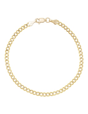 Pulsera D Cadena De Oro 14 K Con Acabado Pavé