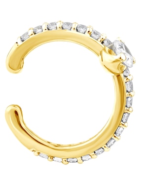Aretes de gota Stackis 32 Ptosfashion de oro con acabado pavé zafiro