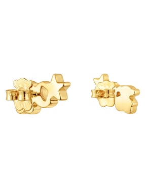 Broqueles de oso Tous 1950 de plata P 925 con acabado baño de oro diamante