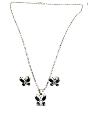 Aretes y collar de mariposa Limerence by Claudia Herrera Insectos de plata P925 zirconia