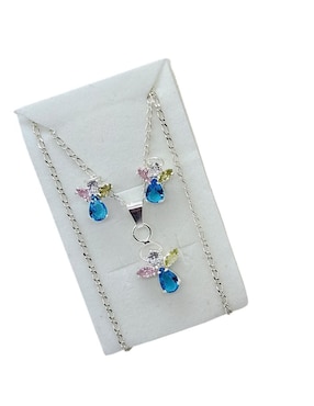 Aretes y collar de angel Limerence by Claudia Herrera Angel de plata P925 zirconia