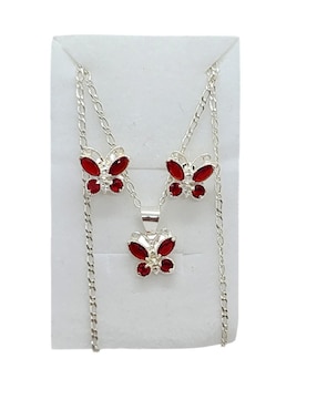 Aretes y collar de mariposa Limerence by Claudia Herrera Insectos de plata P925 zirconia