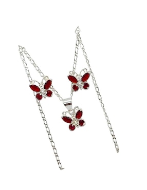 Aretes y collar de mariposa Limerence by Claudia Herrera Insectos de plata P925 zirconia