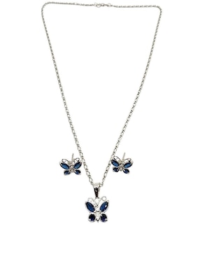 Aretes y collar de mariposa Limerence by Claudia Herrera Insecto de plata P925 zirconia