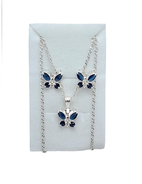 Aretes y collar de mariposa Limerence by Claudia Herrera Insecto de plata P925 zirconia