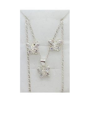 Aretes y collar de mariposa Limerence by Claudia Herrera Insecto de plata P925 zirconia
