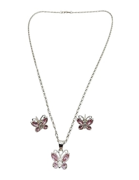 Aretes y collar de mariposa Limerence by Claudia Herrera Insecto de plata P925 zirconia