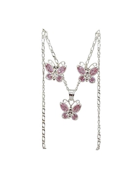 Aretes y collar de mariposa Limerence by Claudia Herrera Insecto de plata P925 zirconia