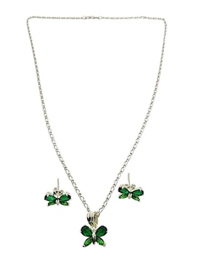 Aretes y collar de mariposa Limerence by Claudia Herrera Insecto de plata P925 zirconia