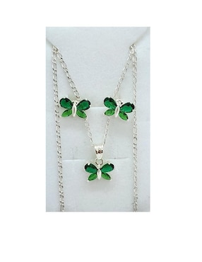 Aretes y collar de mariposa Limerence by Claudia Herrera Insecto de plata P925 zirconia