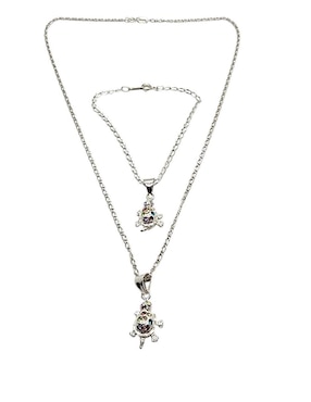 Collar y pulsera de tortuga Limerence by Claudia Herrera Reptil Marino de plata P925 zirconia