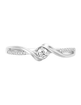 Solitario De Oro Blanco 14 K Klamore Yeli Diamante