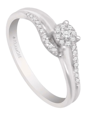 Solitario de oro blanco 14 k Klamore Mabel diamante