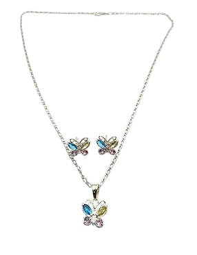 Aretes y collar de mariposa Limerence by Claudia Herrera Insectos de plata P925 zirconia