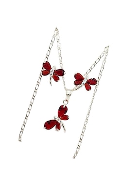 Aretes y collar de libélula Limerence by Claudia Herrera Insectos de plata P925 zirconia