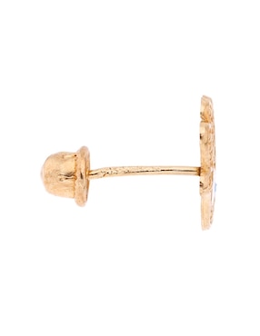 Broqueles de mano de fátima casal de oro 14 k con acabado brillante