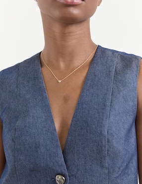 Collar con dije de flor Casal de oro 14 K
