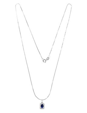 Collar con dije cuadrado Fascinare Carre de oro blanco 14 K