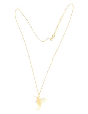Collar con dije de colibrí Fianelli de oro amarillo 14 k