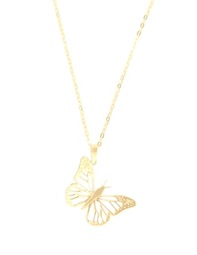 Collar con dije de mariposa Fianelli de oro amarillo 14 K