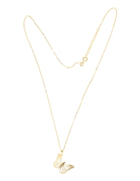 Collar con dije de mariposa Fianelli de oro amarillo 14 K