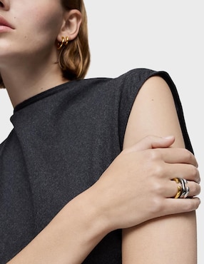 Anillo Tous Line de plata P 925 con acabado baño de oro
