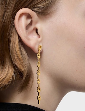 Aretes de eslabones tous de plata p 925 con acabado baño de oro