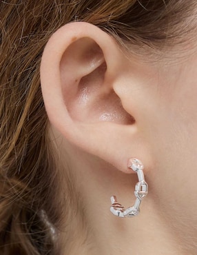 Aretes de aro circulares Tous Manifesto de plata P 925 con acabado brillante