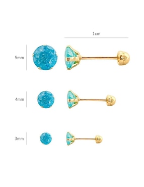 Set de aretes redondos Mancini de oro con acabado brillante zirconia