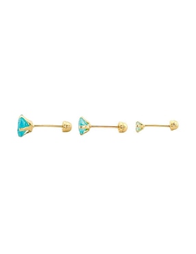 Set de aretes redondos Mancini de oro con acabado brillante zirconia