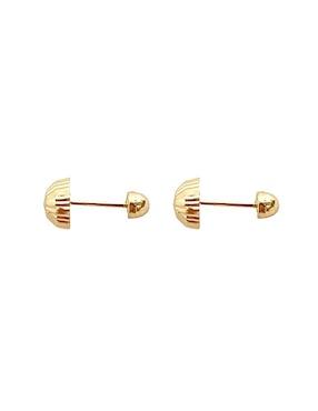 Broqueles redondos Mancini de oro con acabado diamantado