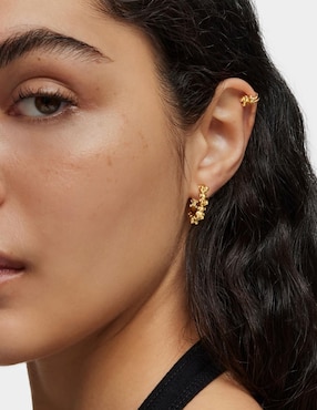 Aretes de aro de oso Tous Bold Bear de plata P 925 con acabado baño de oro