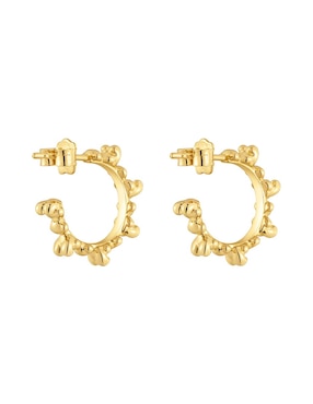 Aretes de aro de oso Tous Bold Bear de plata P 925 con acabado baño de oro