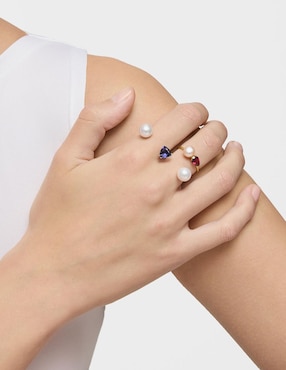 Anillo con gema Tous Ivette 18 k de oro blanco perla brillante