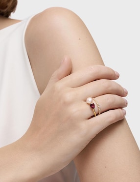 Anillo con gema Tous Ivette 18 k de oro rodolita brillante