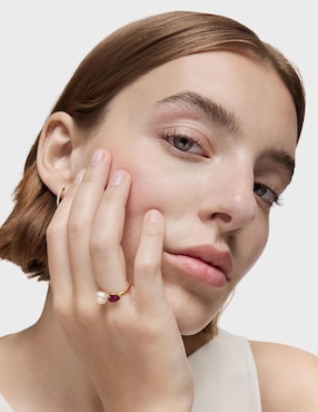 Anillo con gema Tous Ivette 18 k de oro rodolita brillante