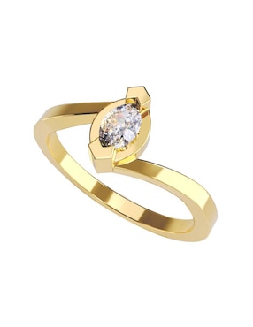 Anillo De Compromiso De Oro Amarillo 14 K Amore Mio Diamante