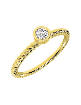 Anillo De Compromiso De Oro Amarillo 14 K Amore Mio Diamante