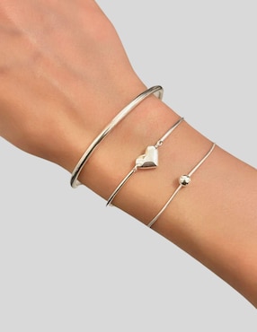 Brazalete Aretize de plata P 925 Corazón con acabado lustre