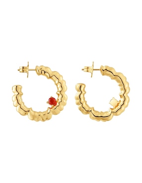 Aretes de aro Tous Cachito Mio de plata P 925 con acabado baño de oro