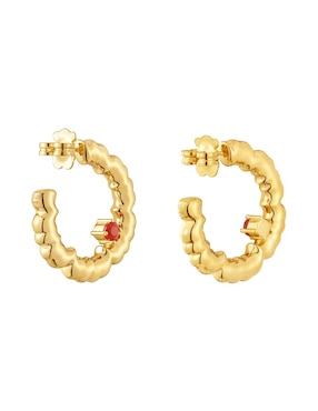 Aretes de aro Tous Cachito Mio de plata P 925 con acabado baño de oro